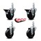 Service Caster 3.5'' Soft Rubber Wheel Swivel 3/4'' Square Stem Caster Set 2 Brakes, 4PK SCC-SQ20S3514-SRS-PLB-34-2-S-2 - alternate 2